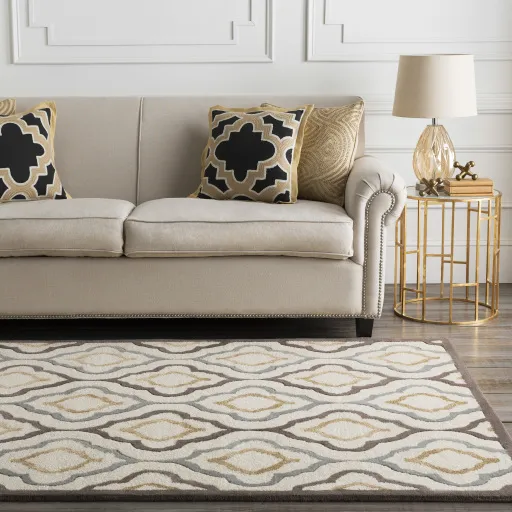 Modern Classics Beige Indoor 9' x 13' Handmade Rug