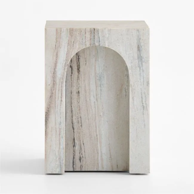 Triomphe Marble 16" Square Side Table