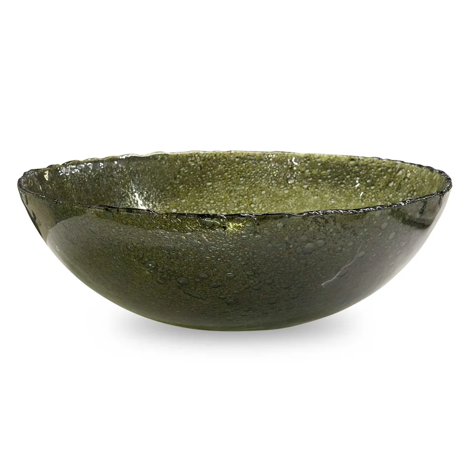Veridian Shimmer Earthy Glass Bowl