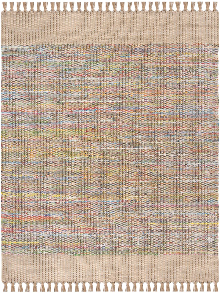 Arlo Home Hand Woven Area Rug, MTK972E, Beige/Multi,  5' X 8'