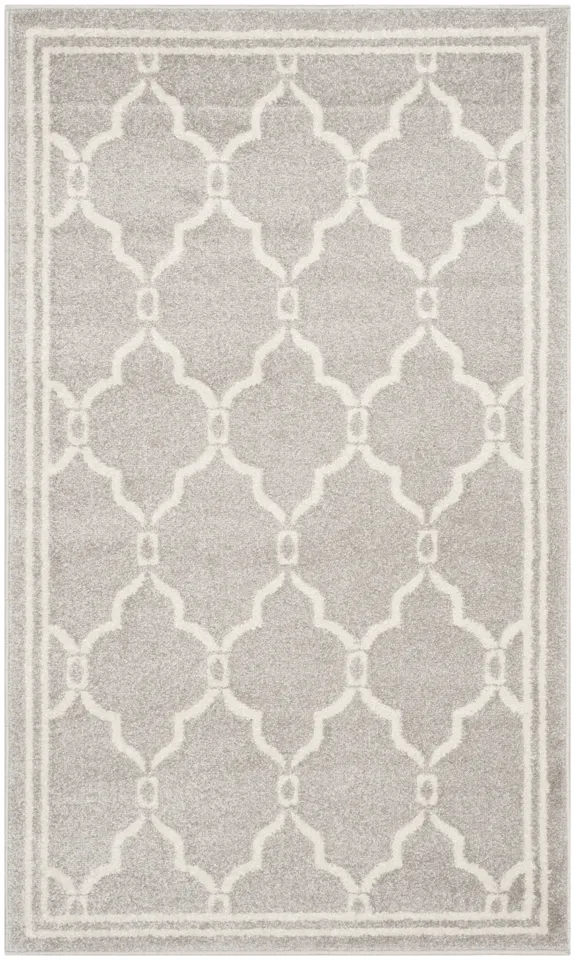 Arlo Home Indoor/Outdoor Woven Area Rug, AMT414B, Light Grey/Ivory,  3' X 5'