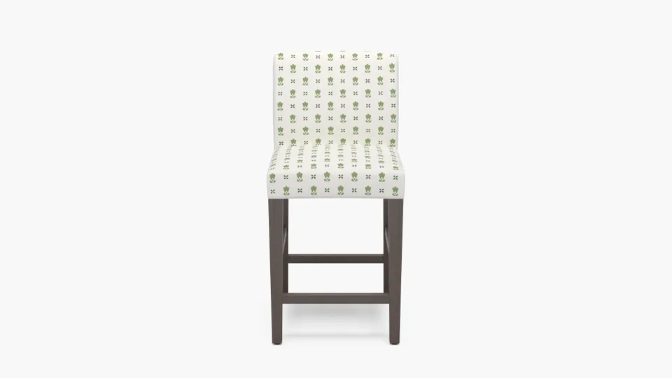 Signature Dining Counter Stool, Jade Mod Fleur, Espresso Square Tapered Leg