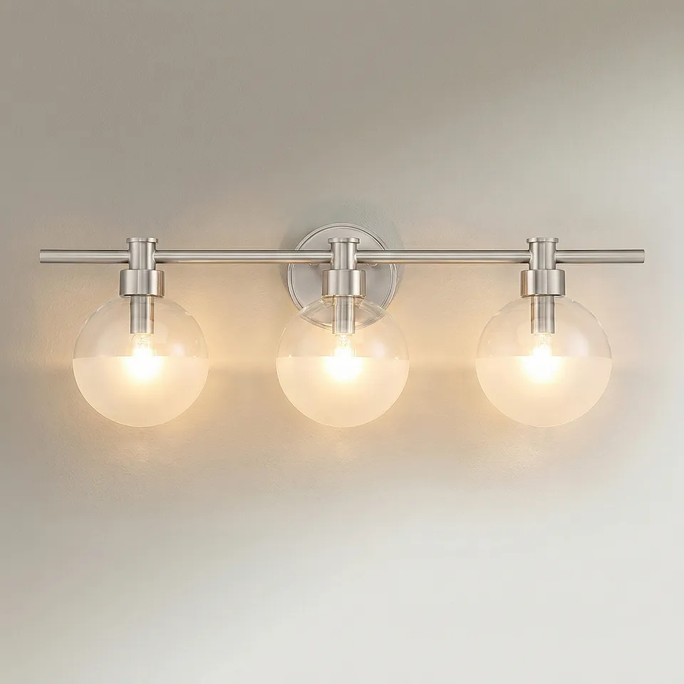 Possini Euro Leggio 27" Wide Brushed Nickel 3-Light Bath Light