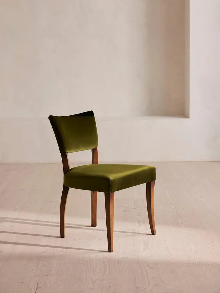 Pair of Molina Dining Chairs, Velvet, Olive , US
