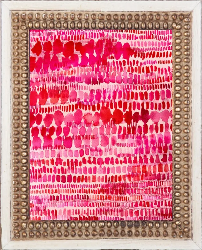 Pink and Red Watercolor Patterns Wall Art  by Paula Mills for Artfully Walls