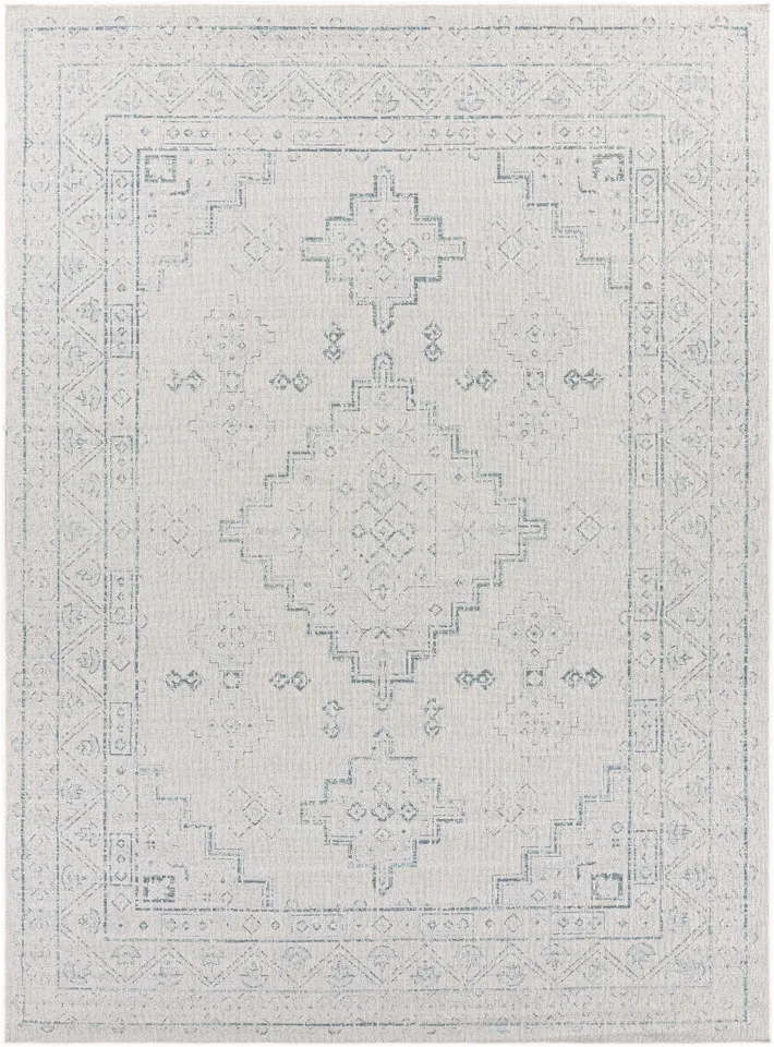 Veranda Gray Outdoor 6'7" x 9' Machine Woven Rug