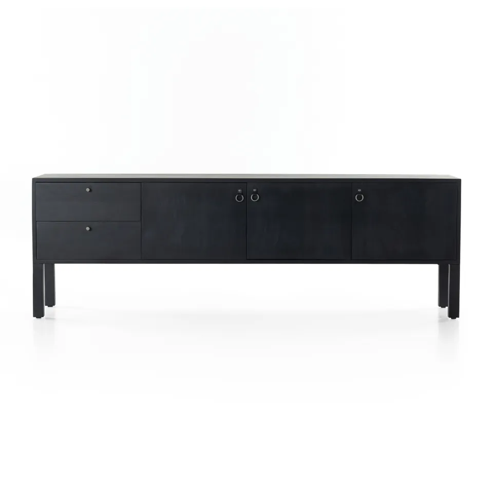 Isador Media Console - Black Wash Poplar