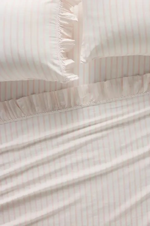 Organic Cotton Spa Sateen Ruffled Sheet Set