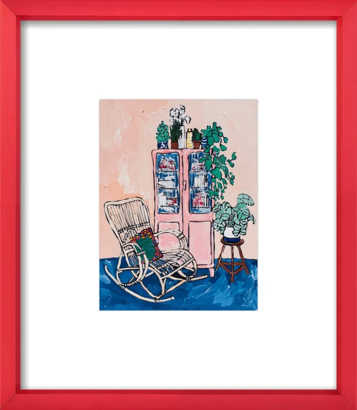 Rocking Chair In Pink Interior by Lara Lee Meintjes for Artfully Walls