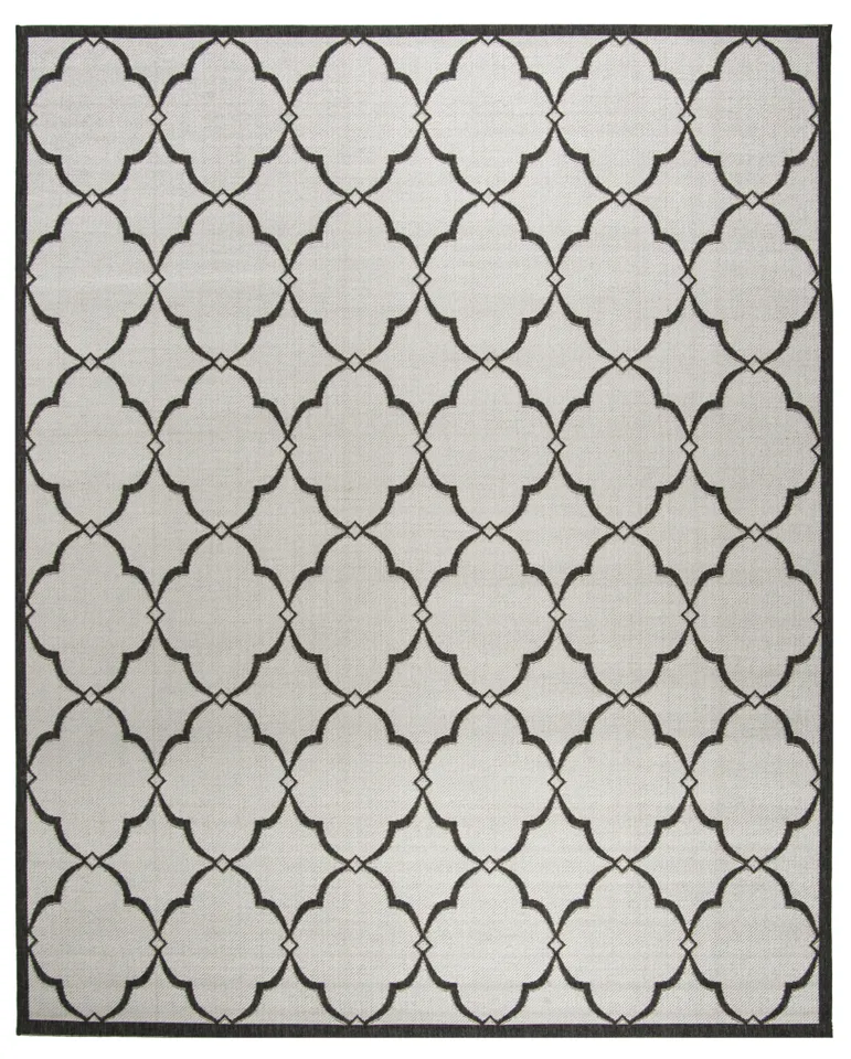 Arlo Home Indoor/Outdoor Woven Area Rug, LND125A, Light Grey/Charcoal,  9' X 12'