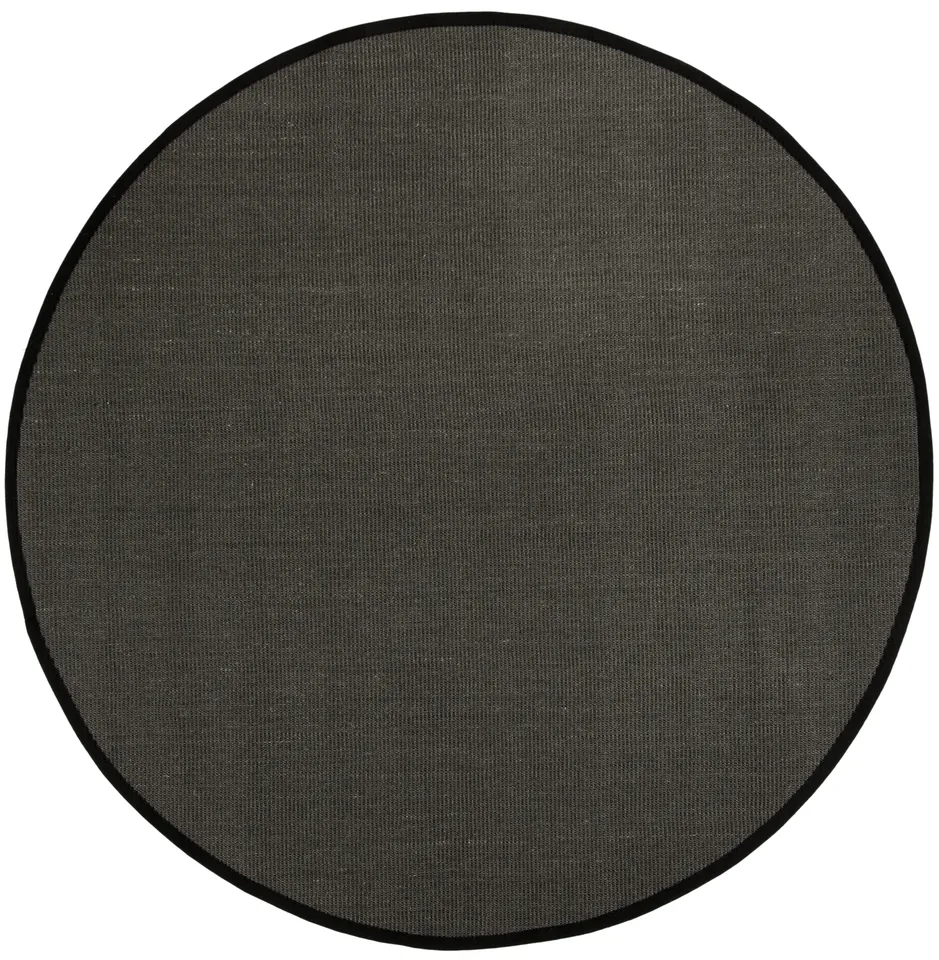 Arlo Home Woven Area Rug, NF131D, Anthracite/Black,  6' X 6' Round