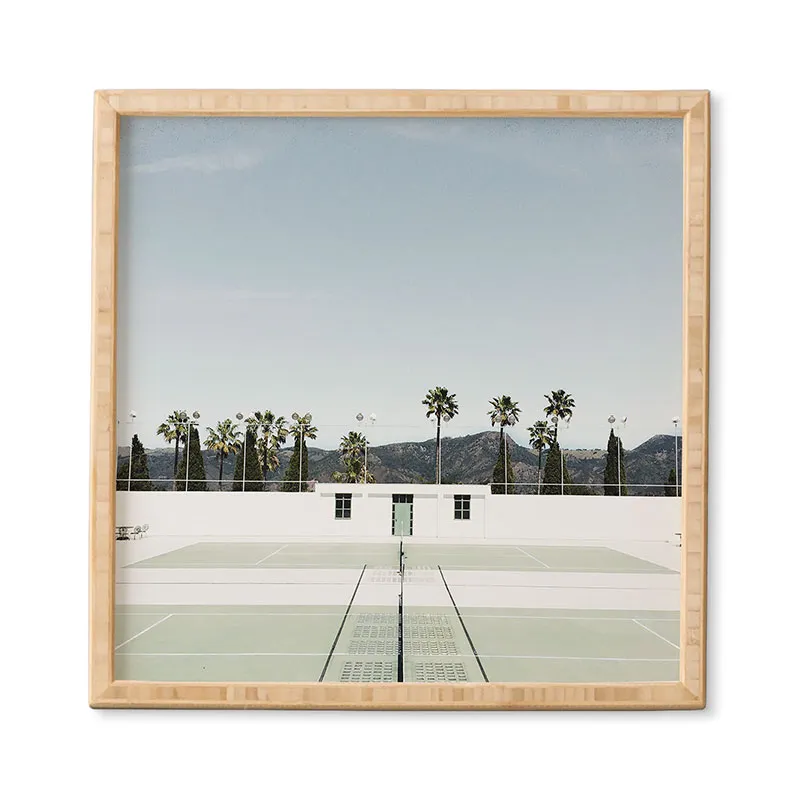 Tennis At Hearst by almostmakesperfect - Framed Wall Art Basic Black 12" x 12"