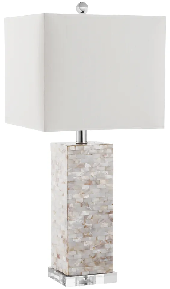 Homer 26-Inch High Shell Table Lamp - Cream