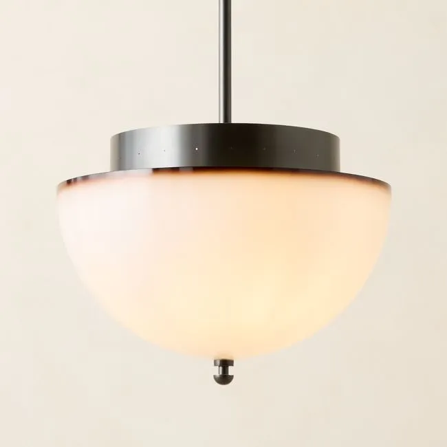 Kiltane Blackened Bronze And Glass Pendant Light 16"