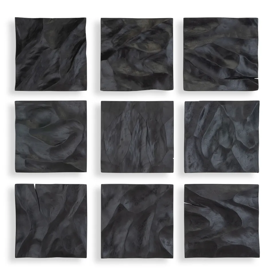 Malosi Black Wood Wall Decor Set/9
