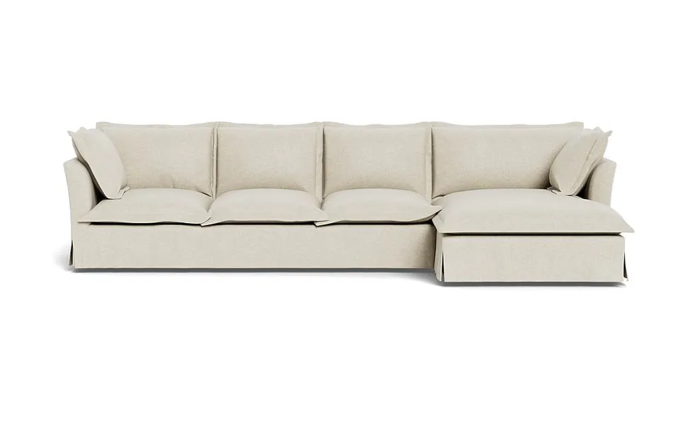 Skylar Slipcovered 4-Seat Right Chaise Sectional