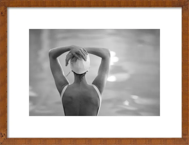 Woman Swimmer in a White Cap by Lucy Snowe for Artfully Walls