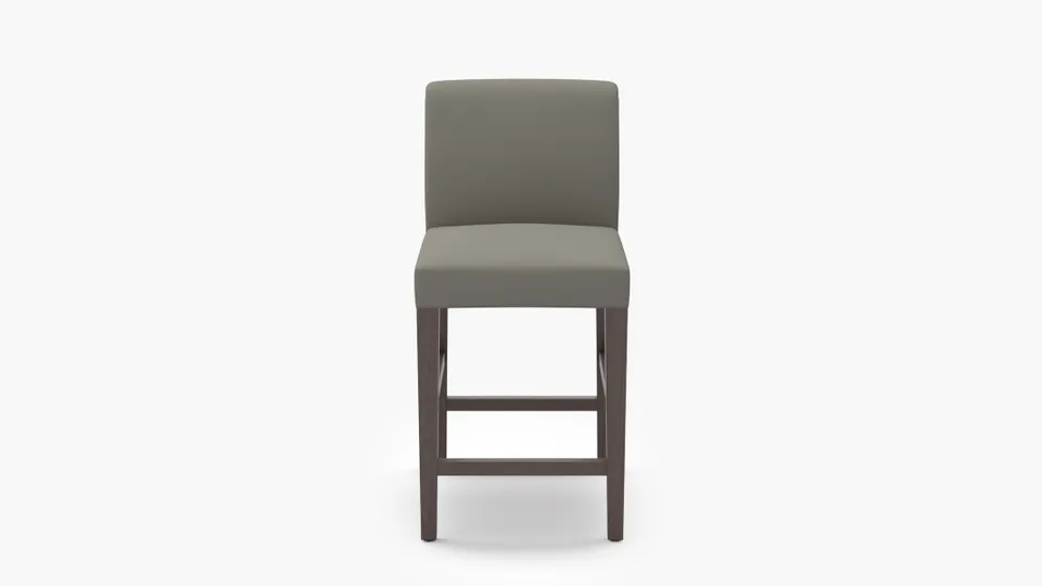 Signature Dining Counter Stool, Putty Everyday Linen, Espresso Square Tapered Leg