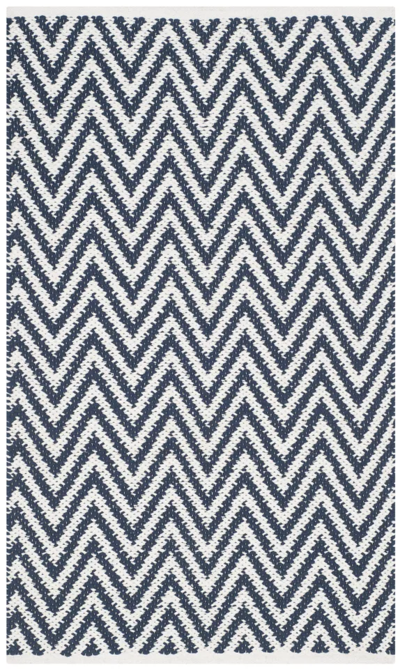 Arlo Home Hand Woven Area Rug, MTK812C, Navy/Ivory,  2' 6" X 4'