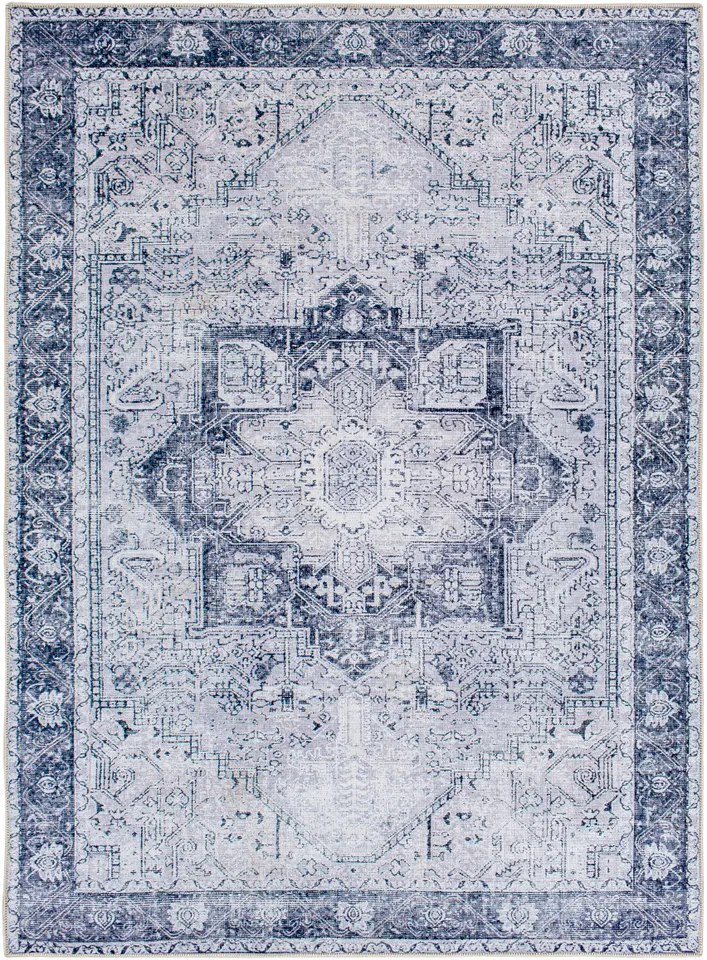 Amelie Blue Indoor 2'7" x 13'11" Machine Woven Rug