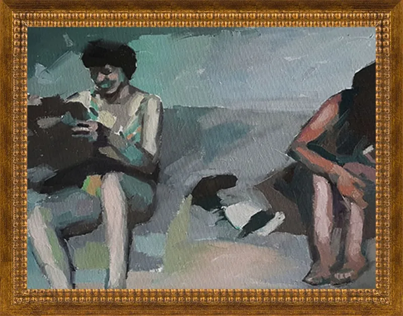 Girls at the beach by Mary Sinner for Artfully Walls