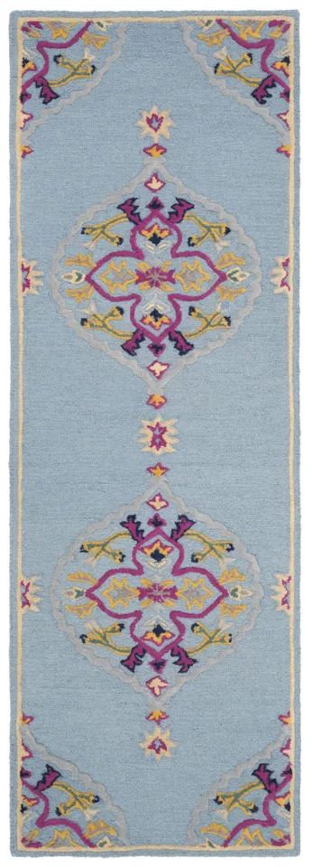 Arlo Home Hand Tufted Area Rug, BLG605B, Light Blue/Multi,  2' 3" X 7'