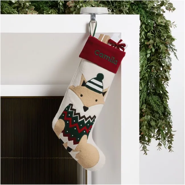 Fair Isle Friends Fox Christmas Stocking by Joan Anderson