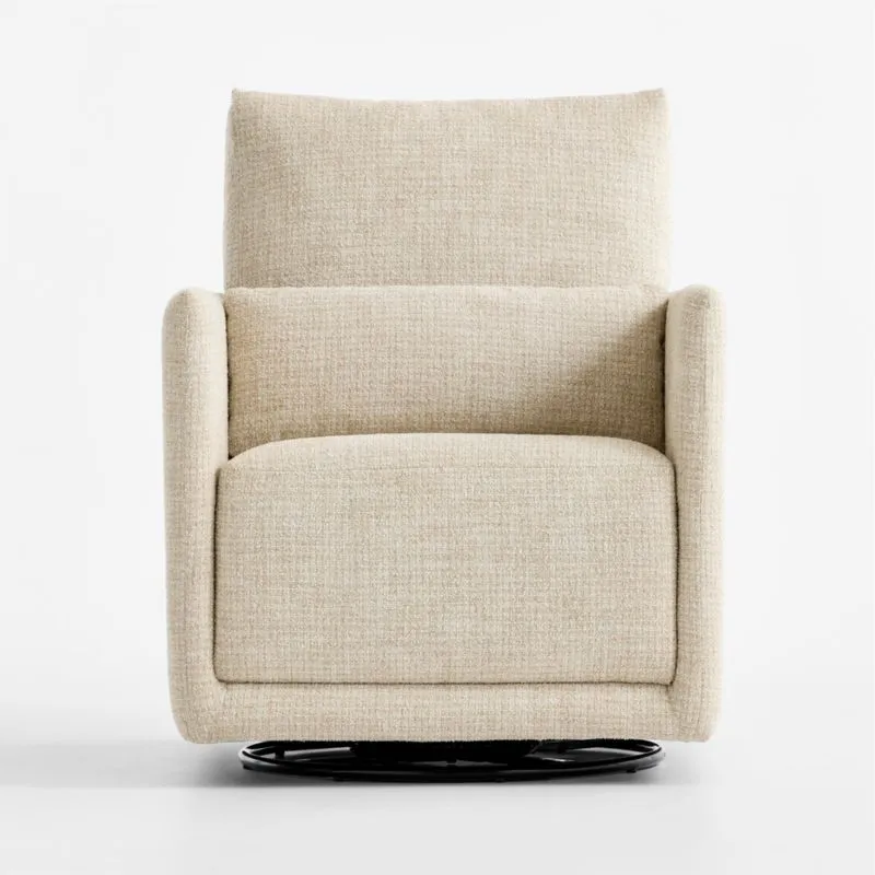 Bowie Oatmeal Swivel Glider Nursery Chair