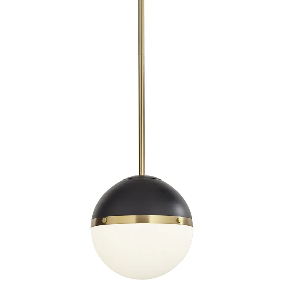 Possini Euro McGraw 10 1/4" Wide Antique Brass and Black Mini Pendant