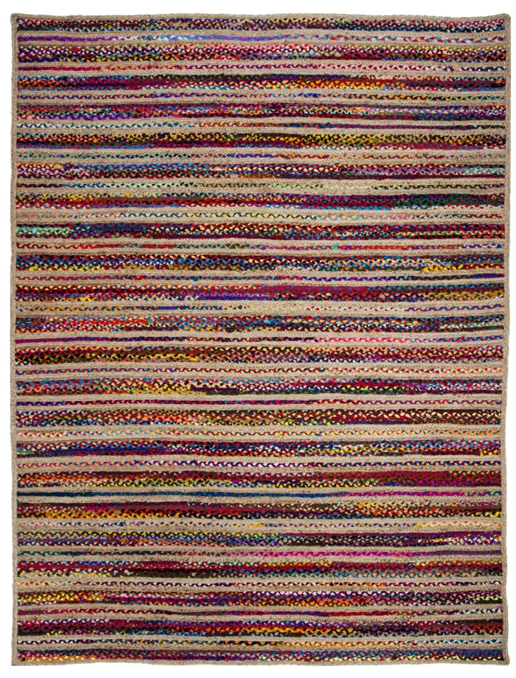 Arlo Home Hand Woven Area Rug, CAP303A, Natural/Multi,  8' X 10'