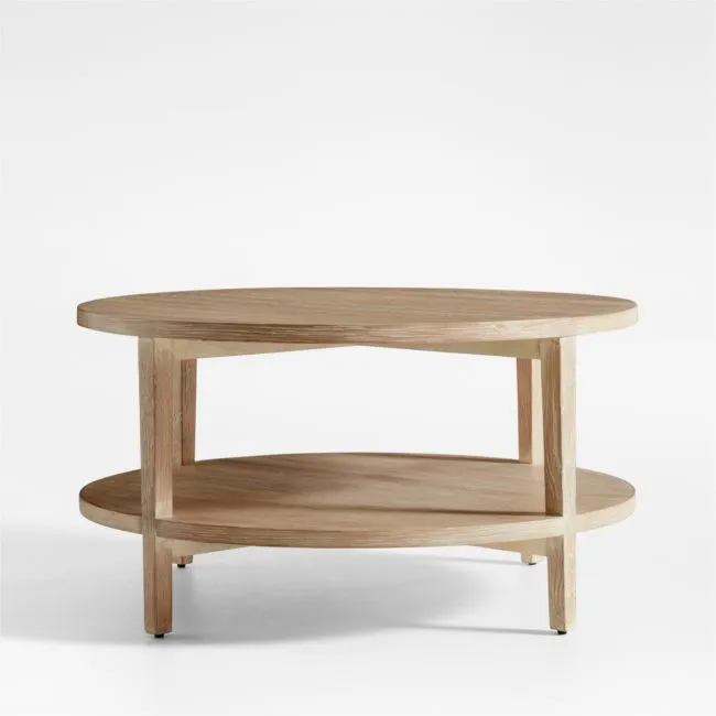 Clairemont Natural Oak Wood 36" Round Coffee Table