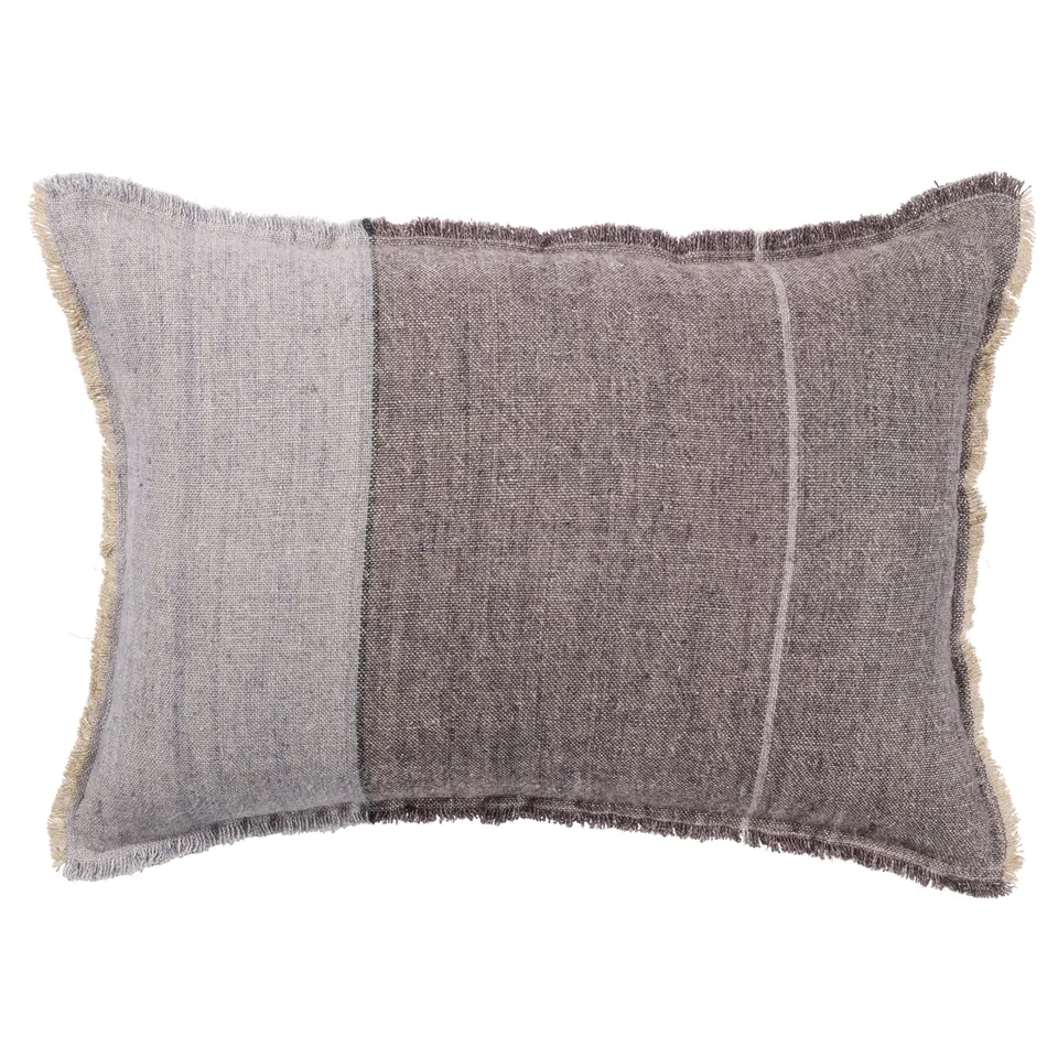 Morrigan TAN15 Handmade Striped Gray And Slate Pillow Cover (24")
