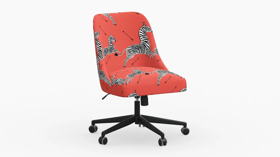 Tailored Task Chair, Coral Zebra