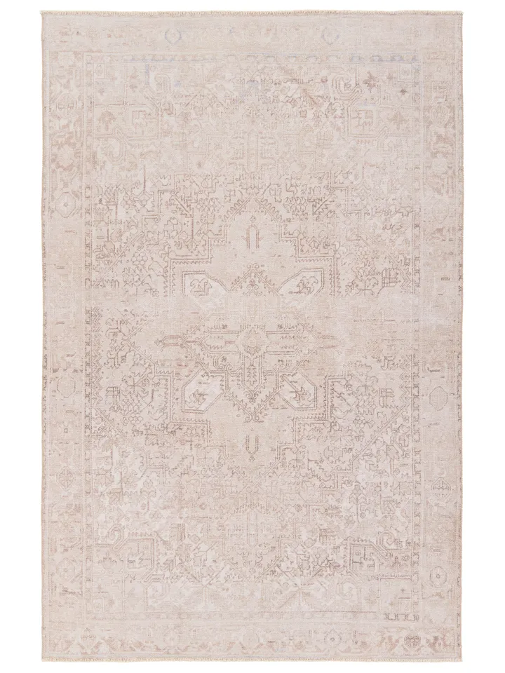 Label J Tymabe LML03 Medallion Tan and Cream Runner Rug (2'6"x8')