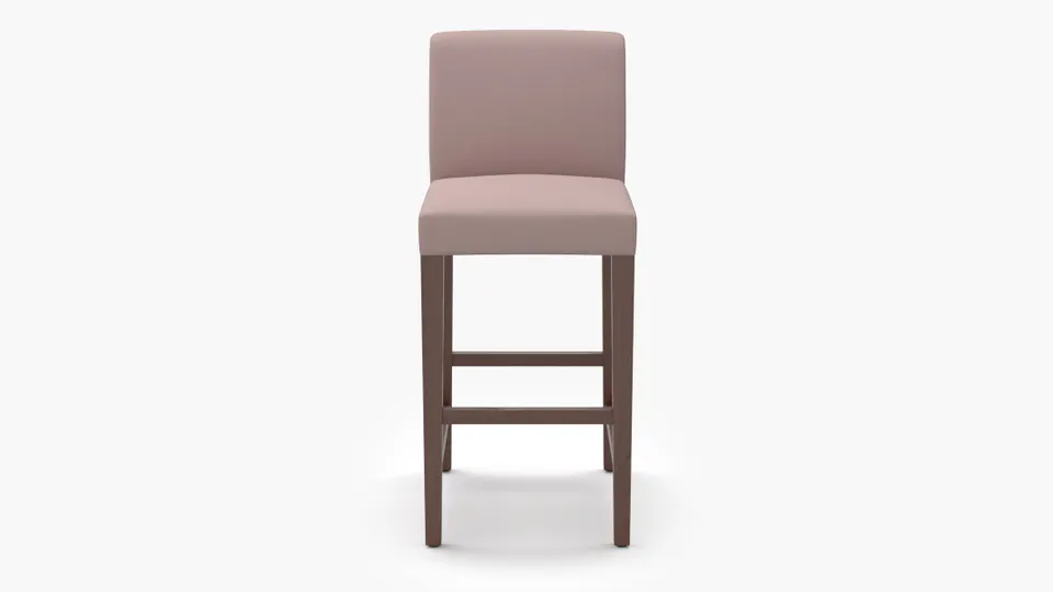 Signature Dining Bar Stool, Blush Everyday Linen, Walnut Square Tapered Leg