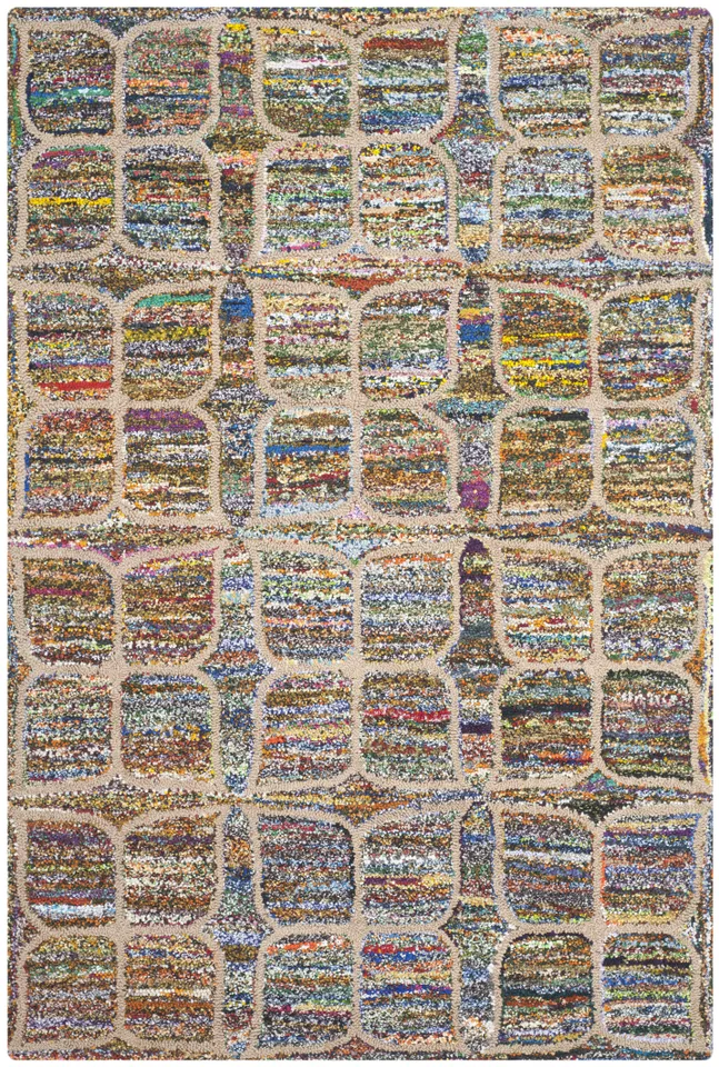 Arlo Home Hand Tufted Area Rug, NAN438A, Multi,  6' X 9'