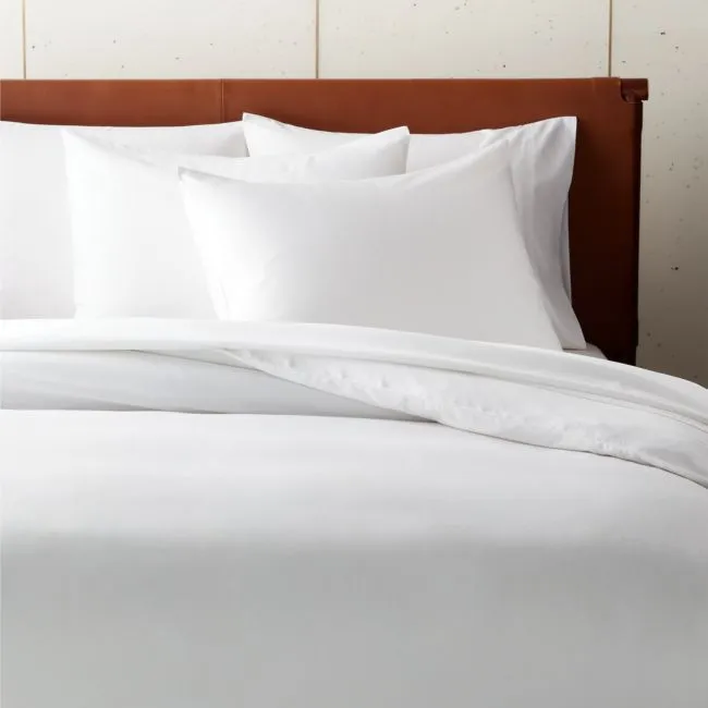 Classic Organic Cotton Sateen 520 Thread Count White Full/Queen Duvet Cover