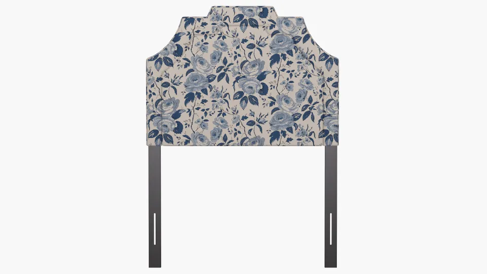Art Deco Headboard, Delft Chintz, Twin