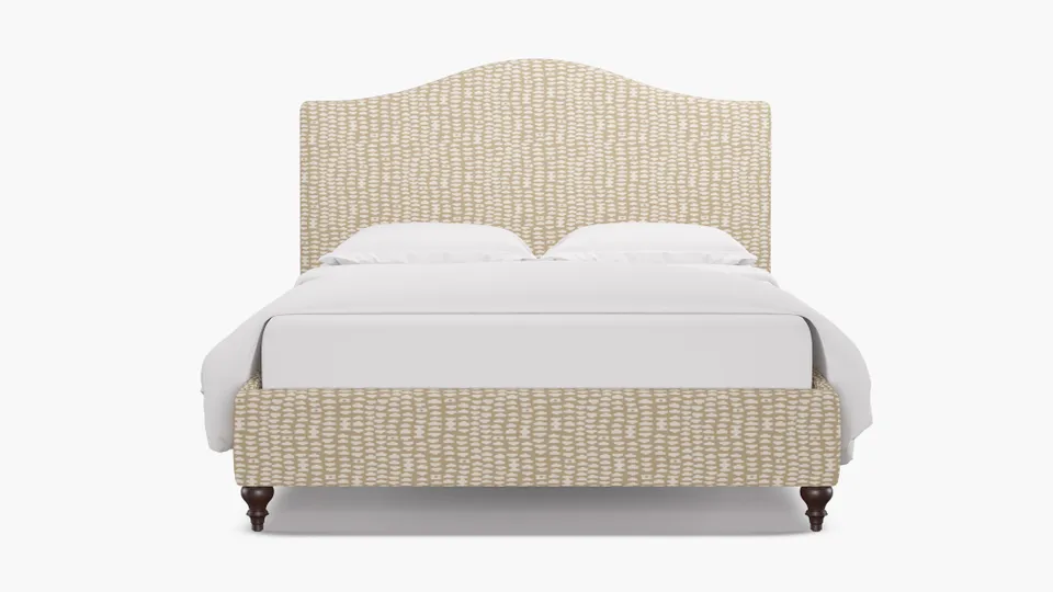 Camelback Bed, Sand Odalisque, Espresso Traditional Turned Leg, Full