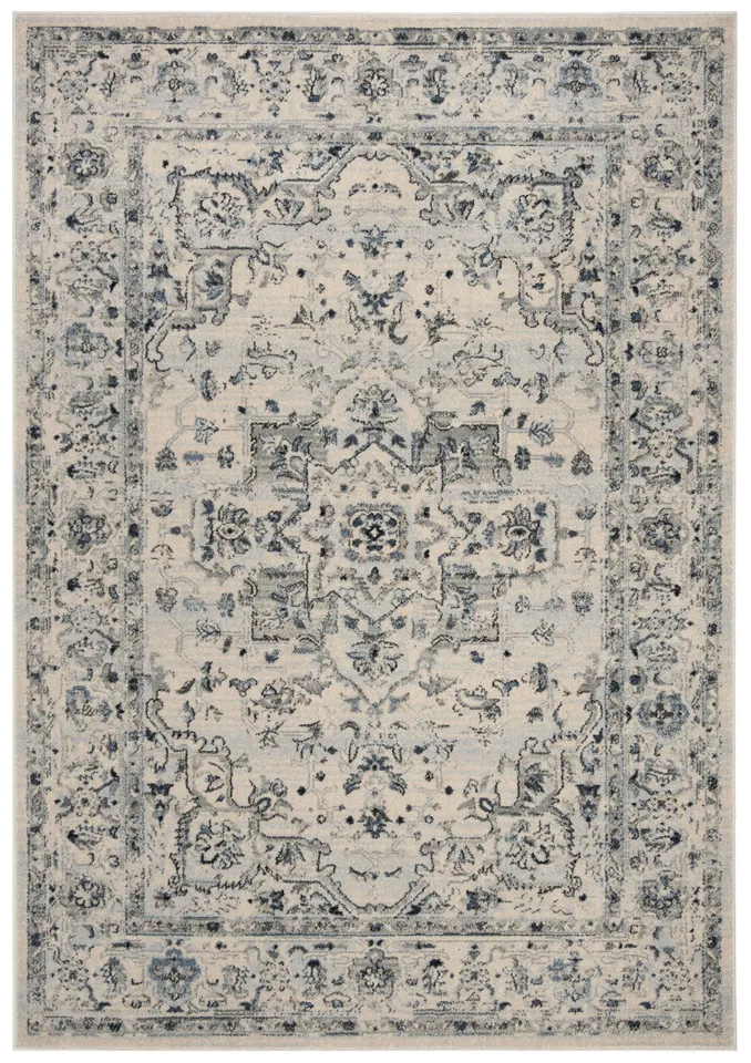 Arlo Home Woven Area Rug, CHL411M, Ivory/Light Blue,  4' X 6'