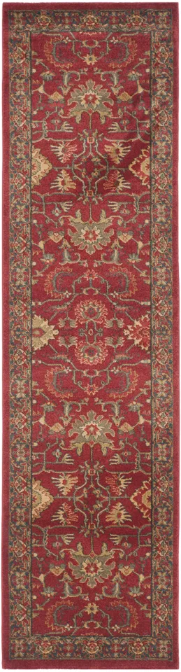 Arlo Home Woven Area Rug, MAH693F, Red/Navy,  2' 2" X 16'