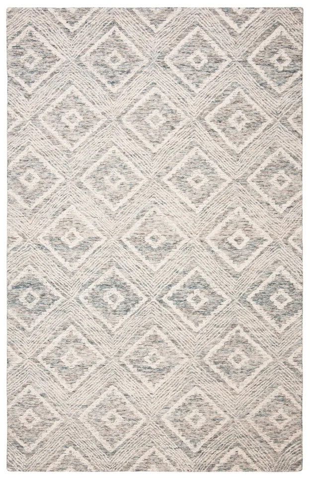 Safavieh Couture Abstract Collection Hand Tufted Area Rug, Ivory / Denim, 8' x 10'