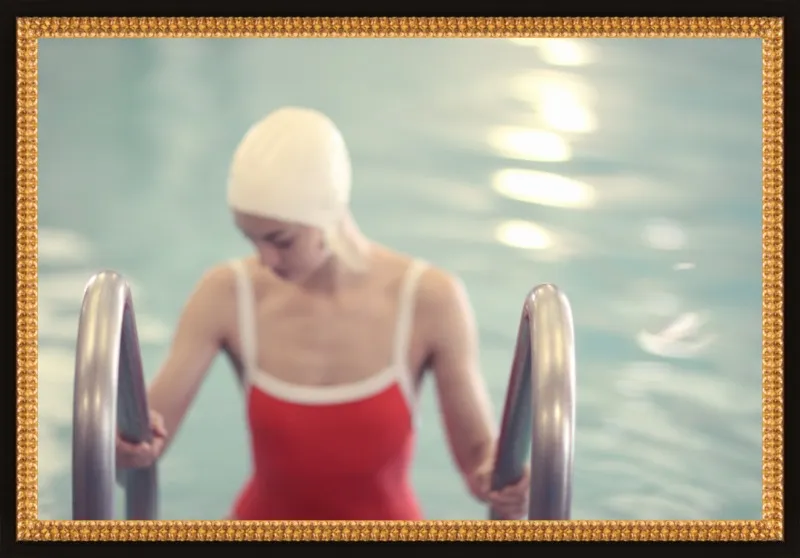 Swimmer in a Red Suit by Lucy Snowe for Artfully Walls