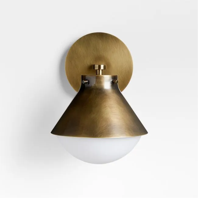 Rainier Brass Conical Wall Sconce Light