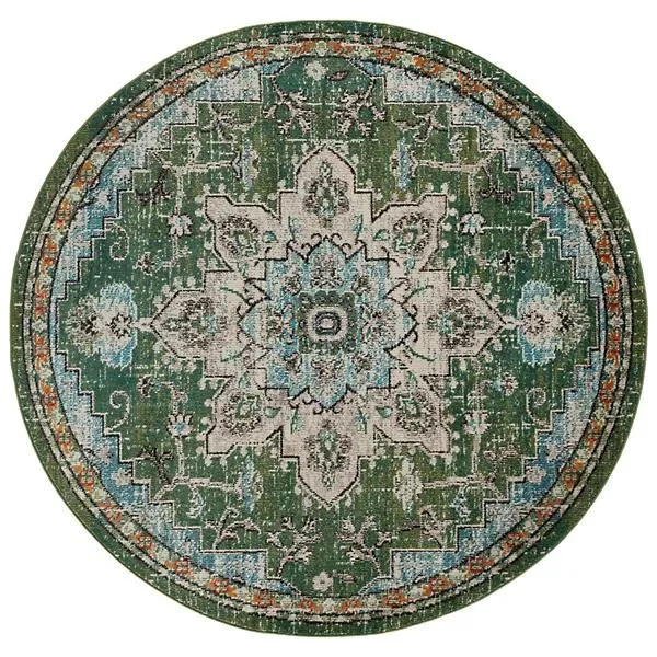 Madison Bay Distressed Medallion Bold Area Rug