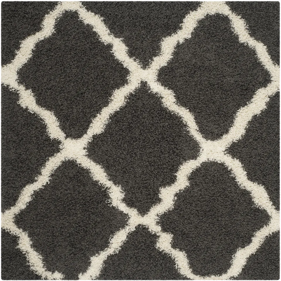 Arlo Home Woven Area Rug, SGD257A, Dark Grey/Ivory,  6' X 6' Square