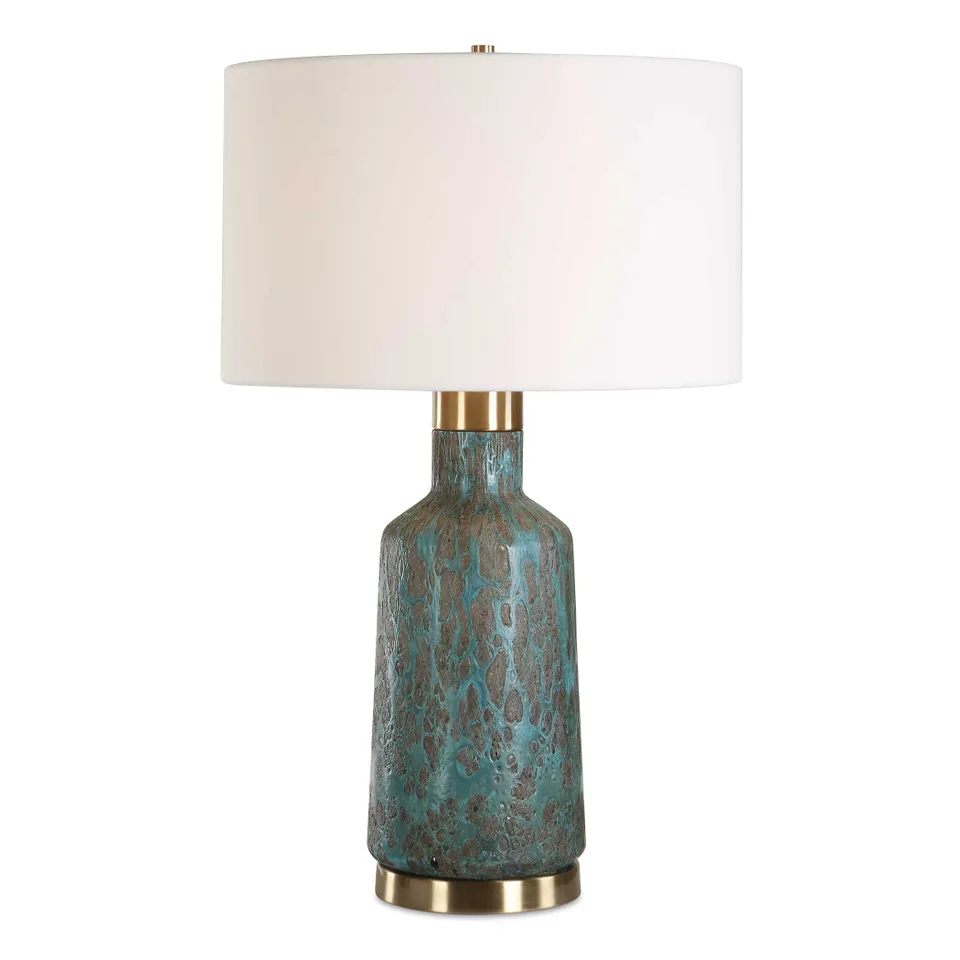 Dauphine Cracked Teal Table Lamp