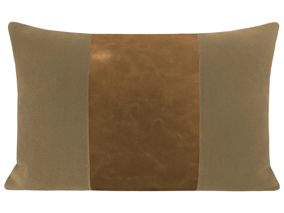 THE LITTLE LUMBAR :: MOHAIR VELVET // NUTMEG  + FAUX LEATHER // SABLE - SWATCH 4" X 4"