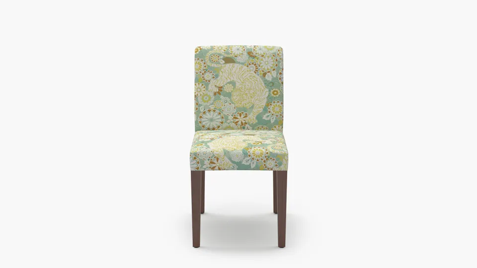 Signature Dining Chair, Pistachio Siberian Tiger, Walnut Square Tapered Leg