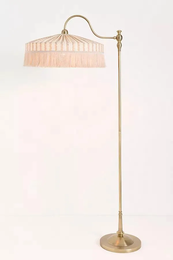 Sinclair Tassel-Fringed Linen Floor Lamp